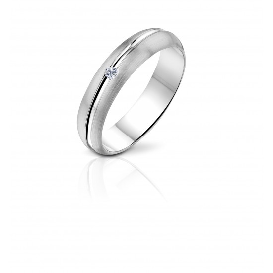 ANGELI DI BOSCA 1082-4.5MM-1X0.015CT WITGOUDEN TROUWRING BRILJANT FINESSE COLLECTIE
