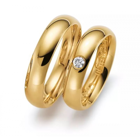 GERSTNER 4/26199/4 TROUWRING GEELGOUD MET DIAMANT