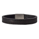 SON OF NOA 897 005-BLACK21 ARMBAND ZWART LEER MET STALEN MAGNEETSLUITING