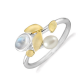 RABINOVICH 69603821 ZILVER MET 14K GOUDEN RING MET MAANSTEEN EN ZOETWATERPAREL RABINOVICH 69603821 ZILVER MET 14K GOUDEN RING MET MAANSTEEN EN ZOETWATERPAREL