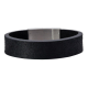 SON OF NOA 897 001-BLACK19 NARMBAND ZWART LEER MET STALEN MAGNEETSLUITING