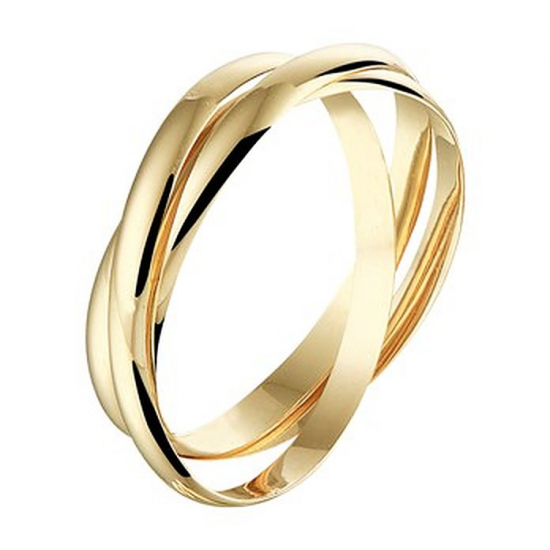 HUISCOLLECTIE 4020873 14 KARAAT GEELGOUDEN RING TROIS ANNEAUX