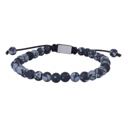 SON OF NOA 898 003 ARMBAND MATTE SNEEUWVOLK OBSIDIAAN KRALEN