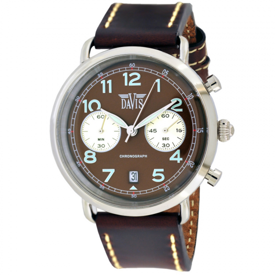 DAVIS HERENHORLOGE 2121 STAAL CHRONO THOMAS