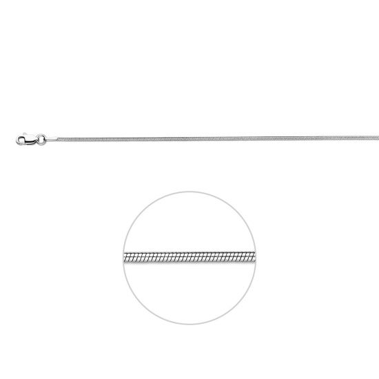HUISCOLLECTIE 1300887 ZILVEREN SLANGCOLLIER GERHODINEERD 1.2MM