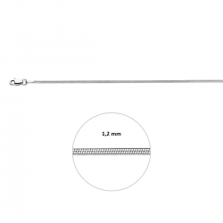 HUISCOLLECTIE 1300887 ZILVEREN SLANGCOLLIER GERHODINEERD 1.2MM
