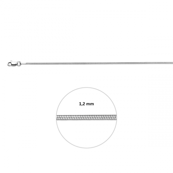 HUISCOLLECTIE 1300887 ZILVEREN SLANGCOLLIER GERHODINEERD 1.2MM