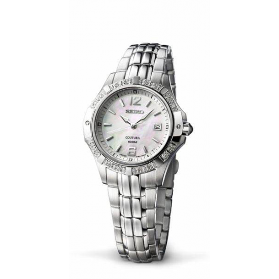 SEIKO SXDE19P1 DAMESHORLOGE STAAL MET DIAMANT COUTURA