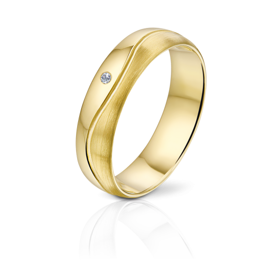 ANGELI DI BOSCA 360-4.5MM-1X0.015CT GOUDEN TROUWRING  BRILJANT FINESSE COLLECTIE