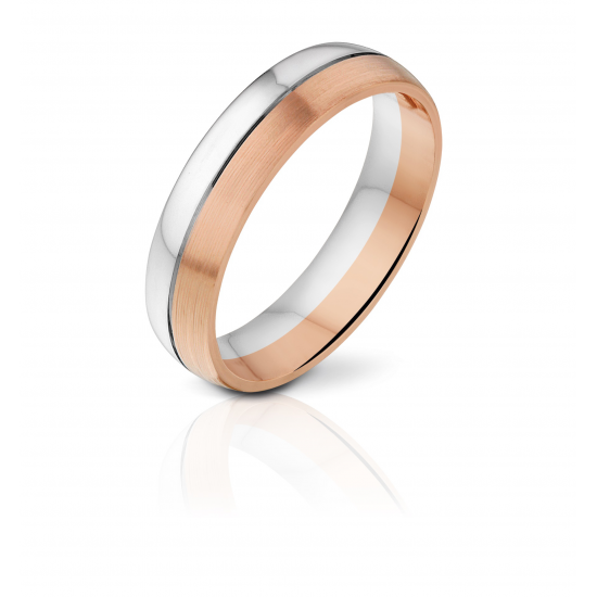 ANGELI DI BOSCA 1084-5MM-1X0.015CT GOUDEN TROUWRING BICOLOR BRILJANT FINESSE COLLECTIE