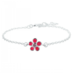 HUISCOLLECTIE 1020312 ZILVEREN ARMBANDJE EMAILLE EN ZIRKONIA