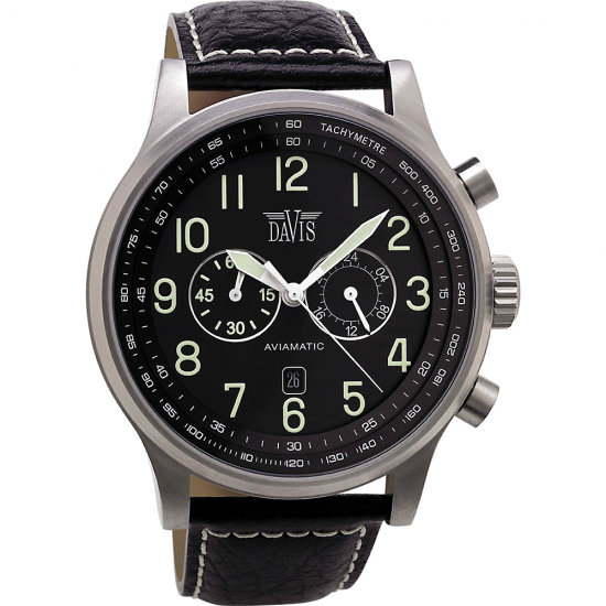 DAVIS HERENHORLOGE 0450 STAAL CHRONO AVIAMATIC DAVIS HERENHORLOGE 0450 STAAL CHRONO AVIAMATIC