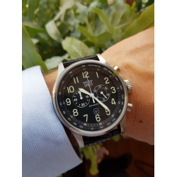 DAVIS HERENHORLOGE 0450 STAAL CHRONO AVIAMATIC