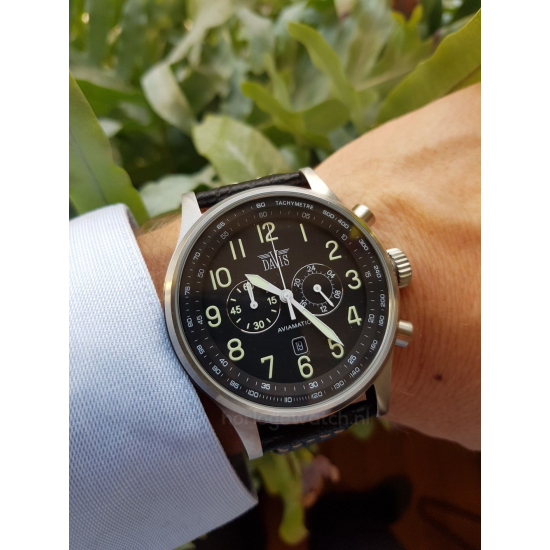 DAVIS HERENHORLOGE 0450 STAAL CHRONO AVIAMATIC DAVIS HERENHORLOGE 0450 STAAL CHRONO AVIAMATIC