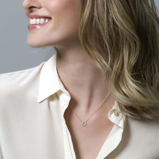 BLUSH 3072BZI GOUDEN COLLIER MET WITGOUDEN ZIRKONIA HART