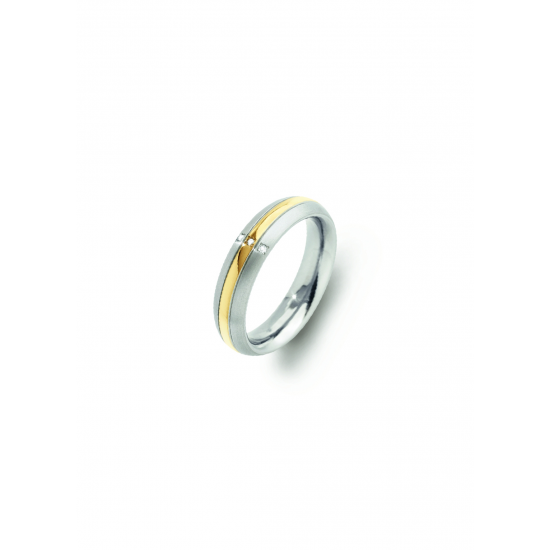 BOCCIA 0131-04 TITANIUM RING BICOLOR MET DIAMANT