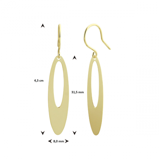 THE HOUSE OF JEWELS 4022897 GOUDEN OORHANGERS OVALEN THE HOUSE OF JEWELS 4022897 GOUDEN OORHANGERS OVALEN