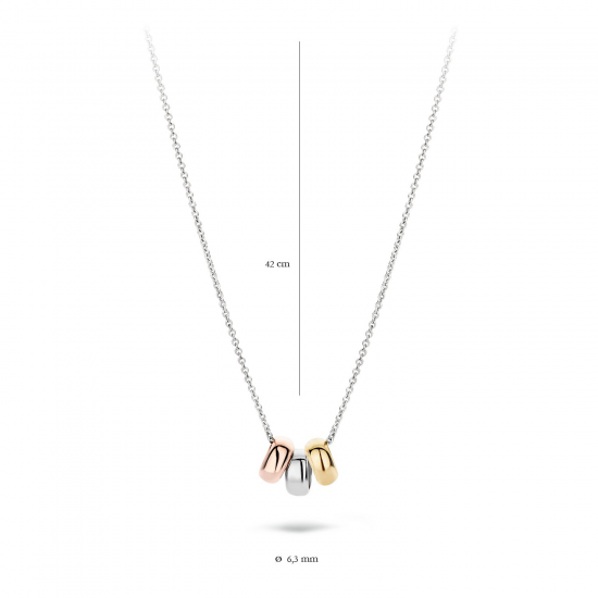 BLUSH 3055WYR WITGOUDEN COLLIER MET TRICOLOR HANGER BLUSH 3055WYR WITGOUDEN COLLIER MET TRICOLOR HANGER