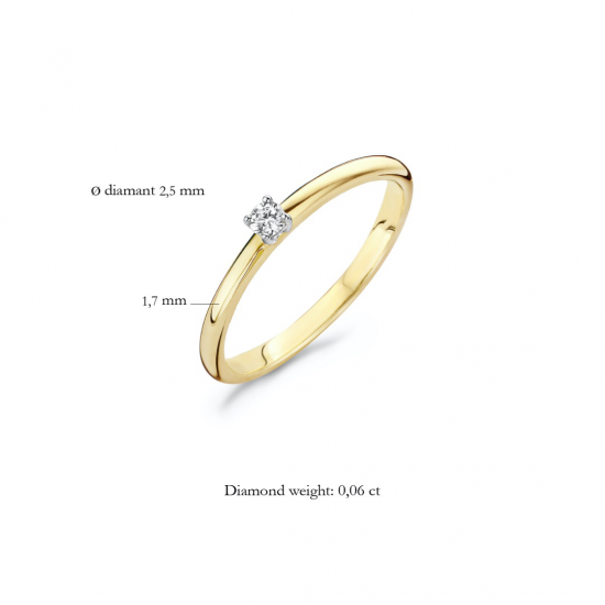 BLUSH 1601BDI GEELGOUDEN RING DIAMANT 0.06CT.