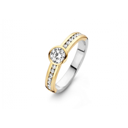 MOMENTS 15080AY ZILVER VERGULDE RING MET ZIRKONIA