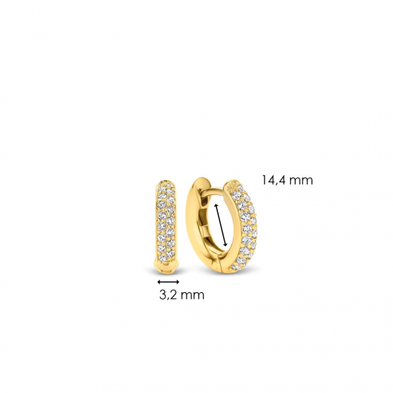 TI SENTO 7210ZY ZILVER VERGULD OORRINGEN ZIRKONIA