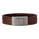 SON OF NOA 897 002-BROWN19 ARMBAND BRUIN LEER MET STALEN MAGNEETSLUITING