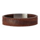 SON OF NOA 897 002-BROWN19 ARMBAND BRUIN LEER MET STALEN MAGNEETSLUITING