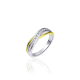 GISSER JEWELS R101Y ZILVER VERGULDE RING MET ZIRKONIA GOLD RUSH