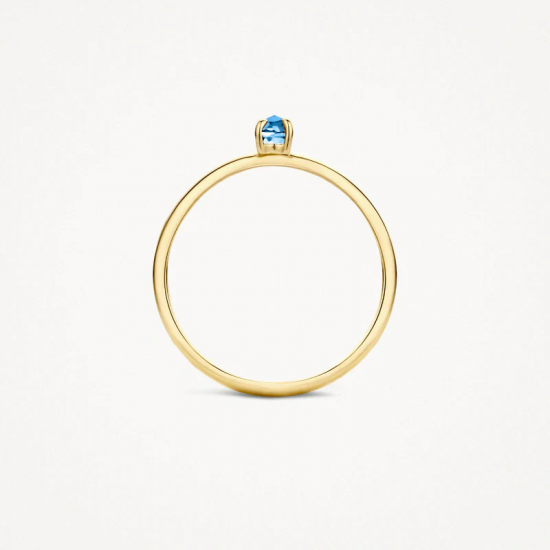 BLUSH 1204YLB GEELGOUDEN RING MET LONDON BLUE TOPAAS