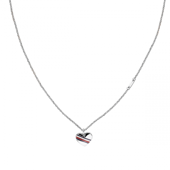 TOMMY HILFIGER JEWELS STALEN COLLIER METAL HEART CHARM