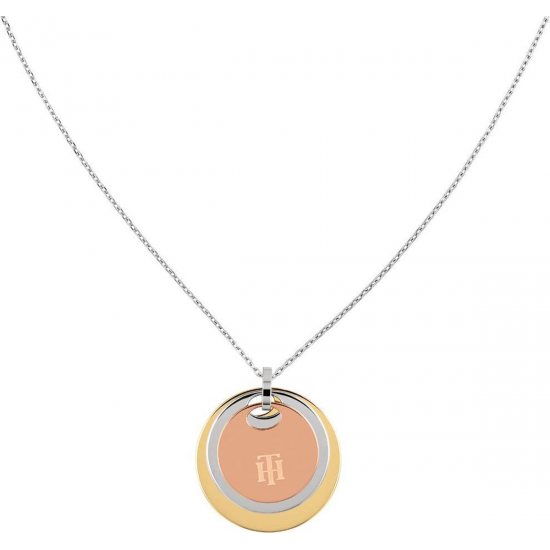TOMMY HILFIGER JEWELS COLLIER TRICOLOR DISC TOMMY HILFIGER JEWELS COLLIER TRICOLOR DISC