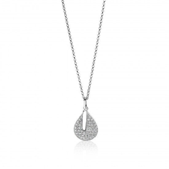 ZINZI ZIC1573 ZILVEREN COLLIER MET HANGER ZIRKONIA