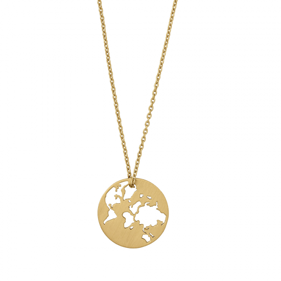 BY BIEHL 3-1601-GP-45 GOUD OP ZILVER COLLIER MET HANGER BEAUTIFUL WORLD