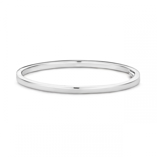 MOMENTS 15106AW ZILVEREN BANGLE MASSIEF SCHARNIER GERHODINEERD