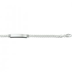 ZILVEREN PLAATARMBAND GOURMET 20 CM.