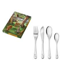 ZILVERSTAD 6829030 STALEN KINDERBESTEK BOSDIEREN 4-DELIG