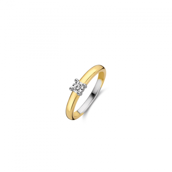 TI SENTO 12212ZY ZILVER VERGULD RING ZIRKONIA