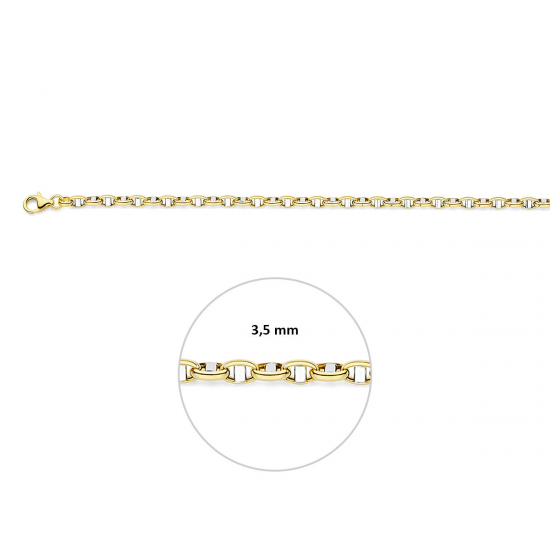 THE HOUSE OF JEWELS 4207627 BICOLOR GOUDEN COLLIER ANKER FANTASIE