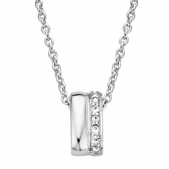 MOMENTS 61249AW ZILVEREN COLLIER MET HANGER ZIRKONIA