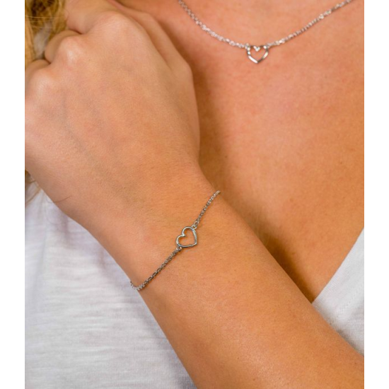 ZINZI ZILVEREN ARMBAND HARTJE OPEN