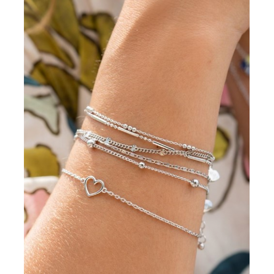 ZINZI ZILVEREN ARMBAND HARTJE OPEN