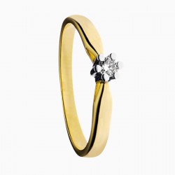 ECLAT KL15 14 KARAAT GOUDEN SOLITAIRRING MET BRILJANT 0.15 CT.