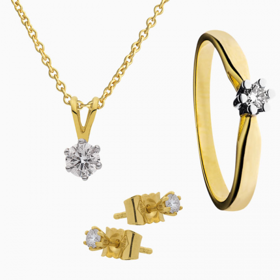 ECLAT KL15 14 KARAAT GOUDEN SOLITAIRRING MET BRILJANT 0.15 CT. ECLAT KL15 14 KARAAT GOUDEN SOLITAIRRING MET BRILJANT 0.15 CT.