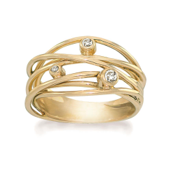 RABINOVICH 70303306 GOUD OP ZILVEREN RING MET WITTE TOPAAS SPARKLING DREAM