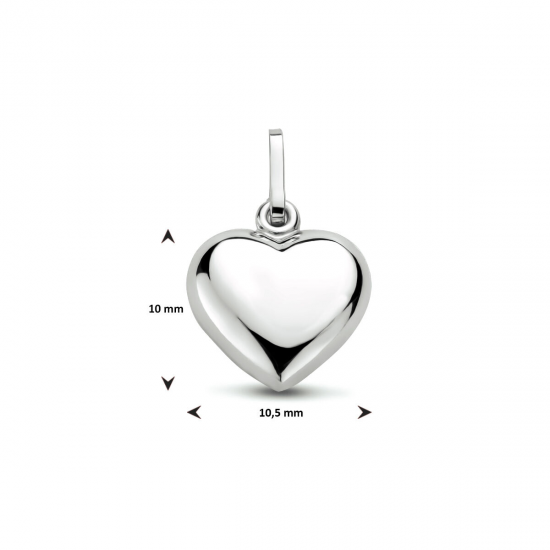 HUISCOLLECTIE 1004881 ZILVEREN HANGER HART BOL 10MM