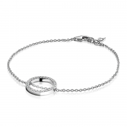 ZINZI ZILZIA1363 ZILVEREN ARMBAND RONDJE ZIRKONIA GERHODINEERD