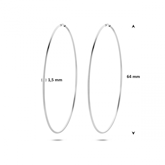 HUISCOLLECTIE 1012587 ZILVEREN OORRINGEN 62MM