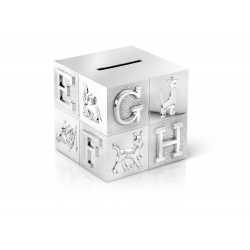 ZILVERSTAD A6016260 SPAARPOT VERZILVERD KUBUS GROOT