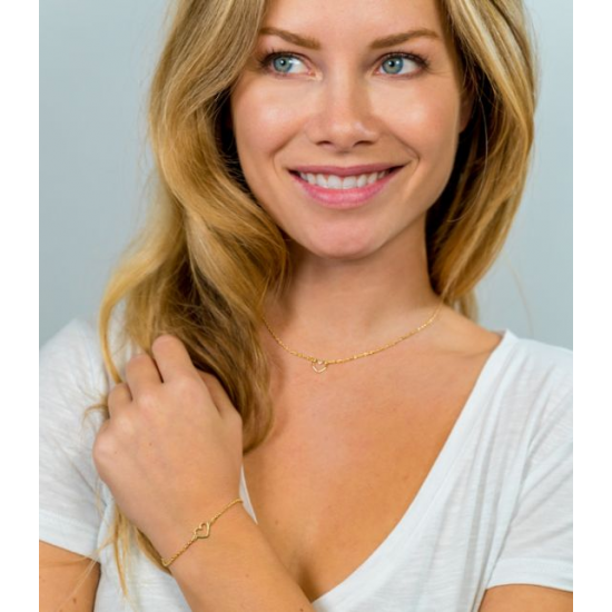 ZINZI ZIA1420G ZILVEREN VERGULDE ARMBAND HARTJE