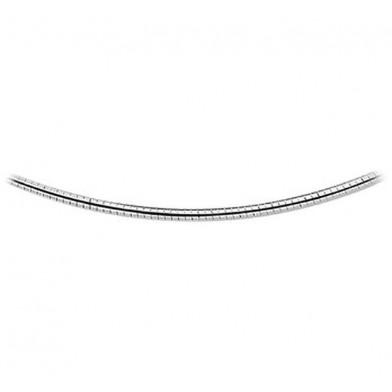 ZILVEREN COLLIER GERHODINEERD OMEGA 2.75 MM. 50 CM.